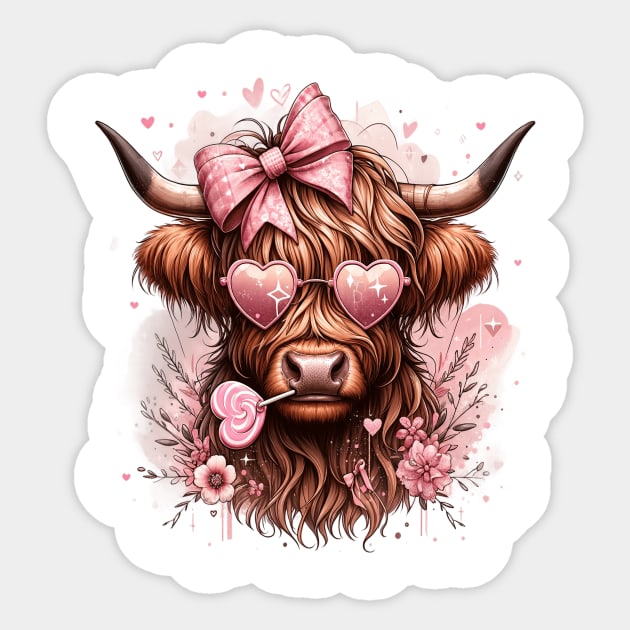 Cow Valentine T Shirt Valentine T shirt For Women Sticker by QueenTees